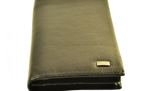 Черное портмоне (кошелек) для кредитных карт, денежных купюр, визиток
