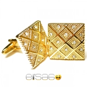 Золотые запонки Эльсаго с украшениями из множественных камней