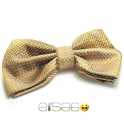 Желтая бабочка-галстук с материалом эффекта змеиной кожи