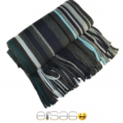 Серый с цветными полосками теплый шарф. Мода осень-зима 2013-2014