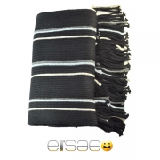 Черный с белыми полосками мужской теплый шарф. Мода осень-зима 2013-2014