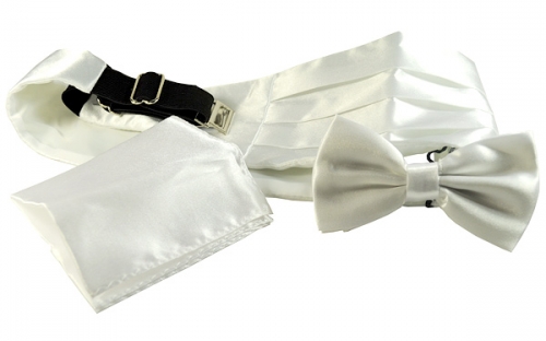 Белый свадебный кушак из шикарной атласной ткани