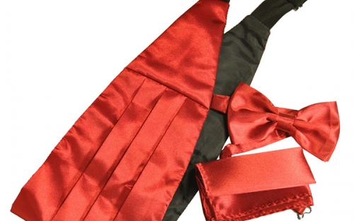 Красный свадебный кушак из шикарной атласной ткани