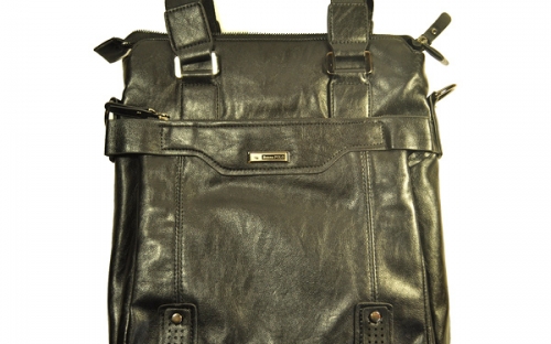Модная мужская черная сумка из мягкой кожи