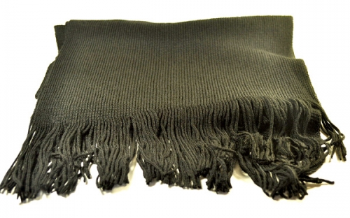 Классический черный мужской шарф