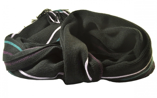 Черный мужской шарф с тремя цветными линиями