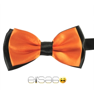 Оранжевая галстук-бабочка с черным обрамлением