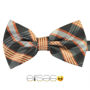 Оранжево-серая шотландская галстук бабочка