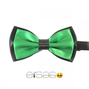 Зеленая галстук-бабочка с черным обрамлением